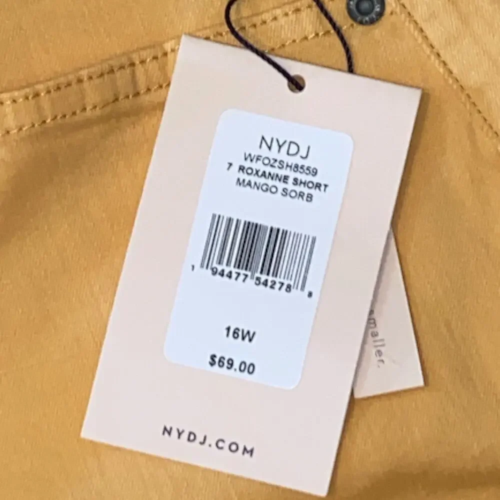 NWT NYDJ Roxanne Short Lift X Tuck Technology Orange Size 16W - Picture 9 of 9